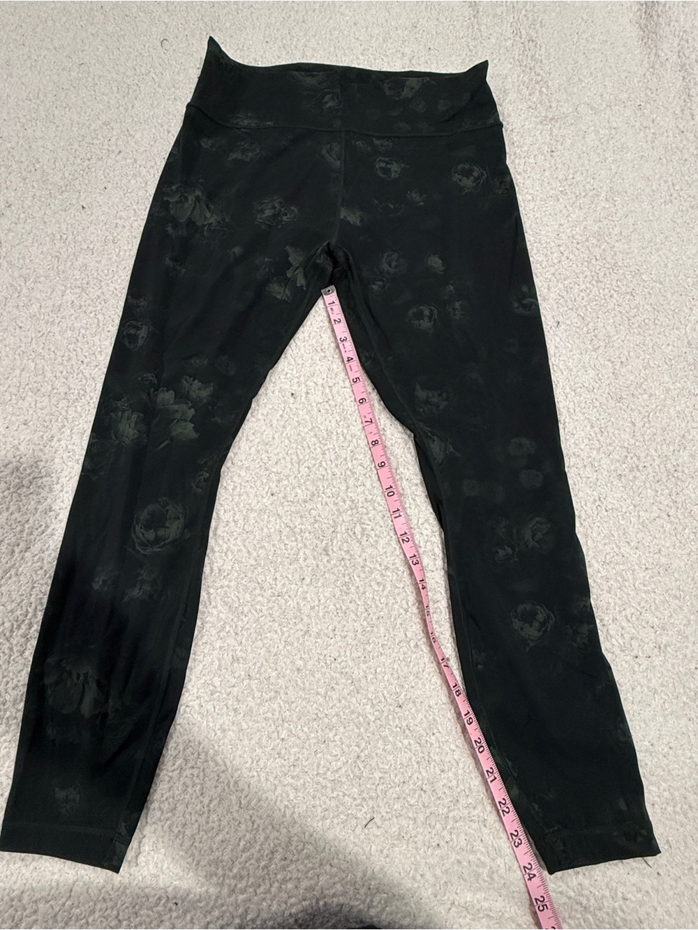 Lole Black Subtle Floral High-Rise Leggings